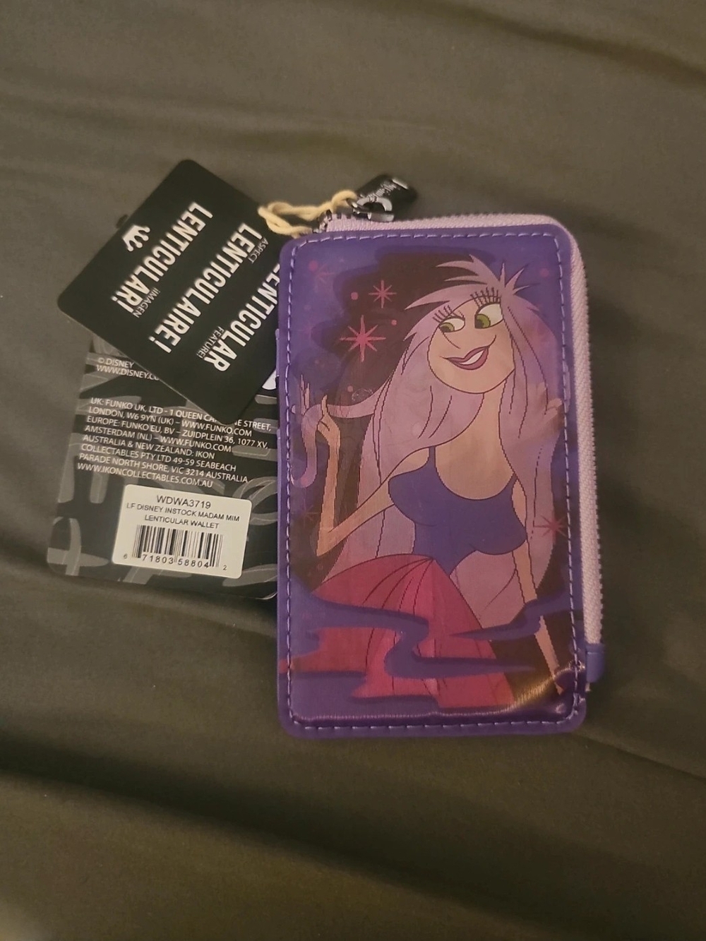 Madam Mim Loungefly Purple Lenticular Cartoon Zip Wallet